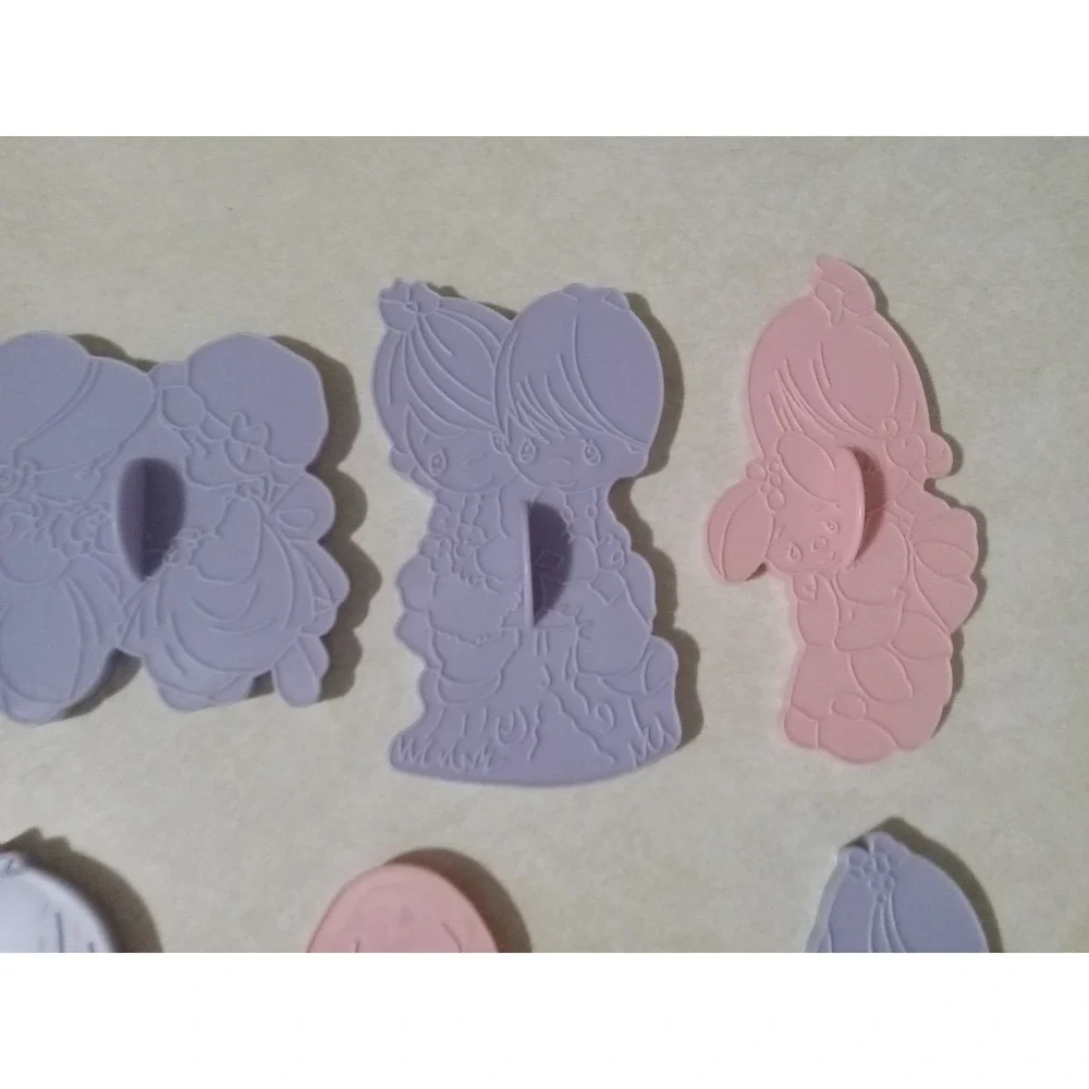 Vintage Lot of 8 Precious Moments Wilton plastic Cookie Cutters / 1993